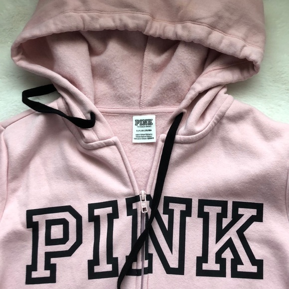 Pink hooded zip up sweater - Picture 2 of 4